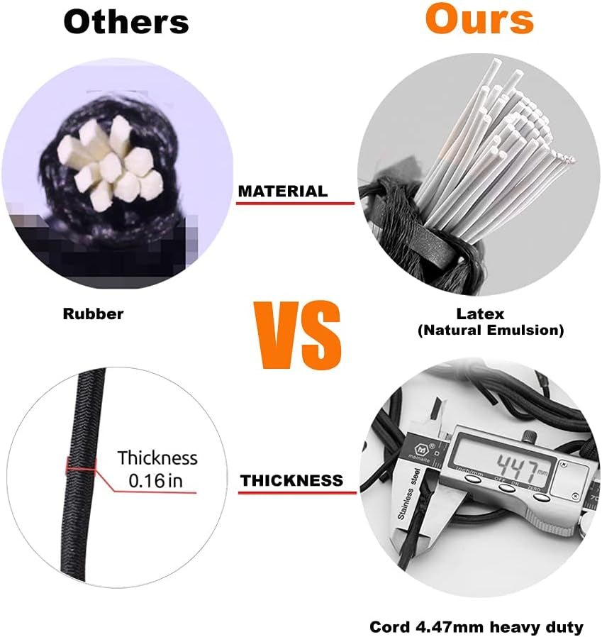 Black 15"X15" Motorcycle Cargo Net Featuring 6 Adjustable Hooks & Tight 2''X2'' Mesh Stretch up to 30'' X 30'' for Cargo Helmet Net