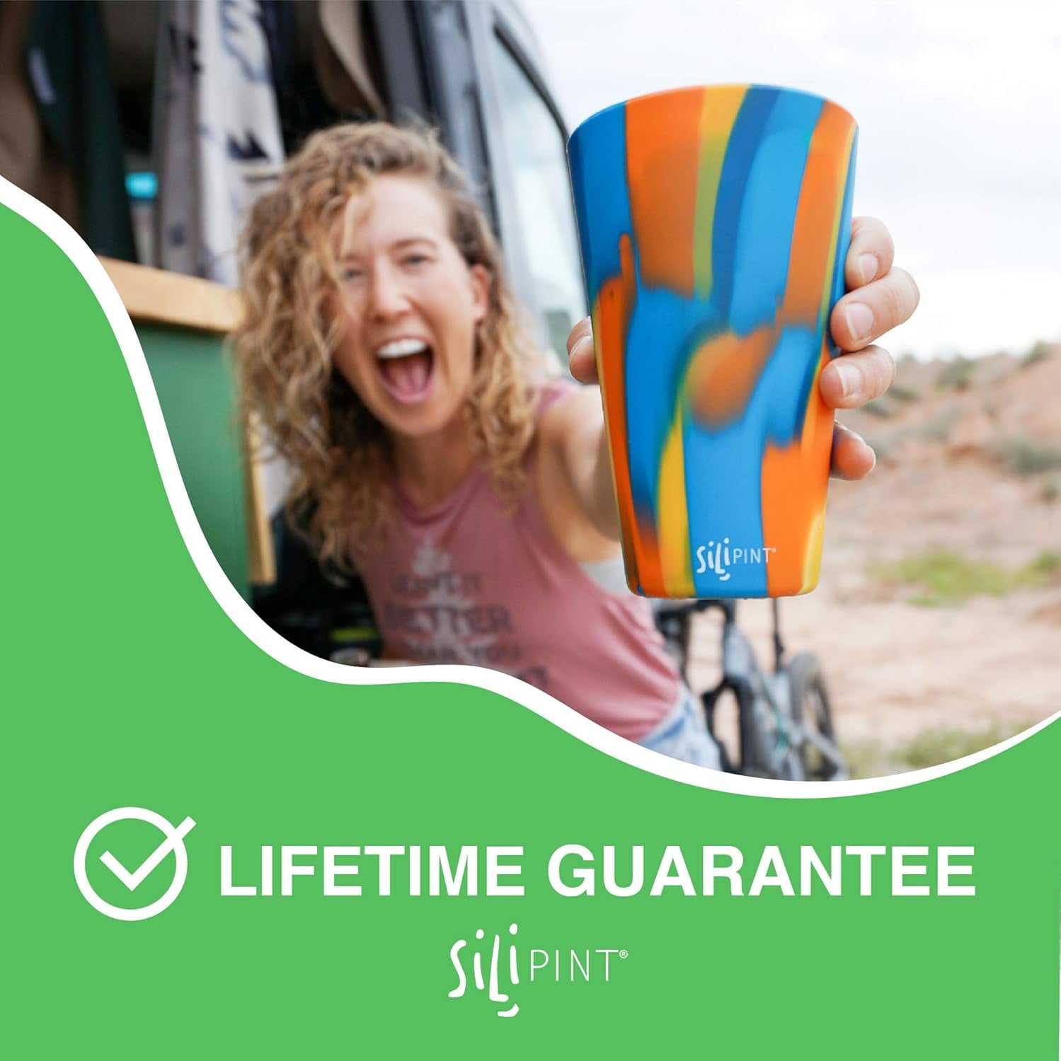 16Oz Silicone Pint Glass – Pack of 2 Unbreakable Bpa-Free Reusable Silicone Drinking Cup – Dishwasher Microwave & Freezer Safe – Stemless Glass for Coffee Smoothies (Arctic Sky&Hippy Hop)