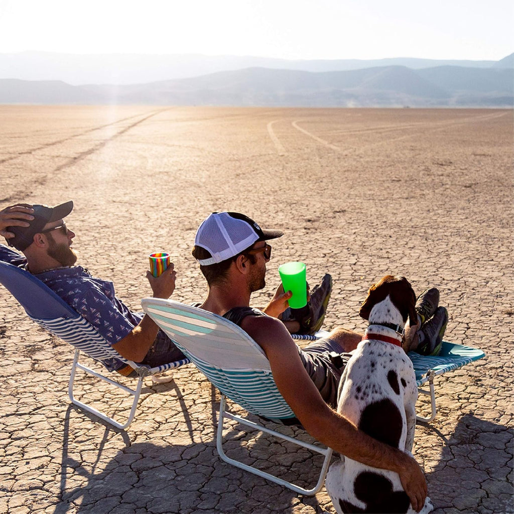 16Oz Silicone Pint Glass – Pack of 2 Unbreakable Bpa-Free Reusable Silicone Drinking Cup – Dishwasher Microwave & Freezer Safe – Stemless Glass for Coffee Smoothies (Arctic Sky&Hippy Hop)