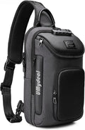 Umydeal Sling Backpack Sling Bag Crossbody Backpack Shoulder Casual Daypack Rucksack for Men (Gray)
